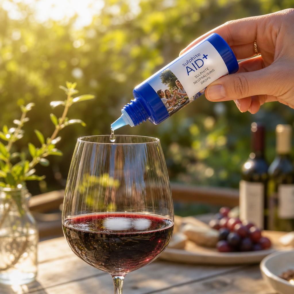 A glass of wine, enjoyed without the side effects